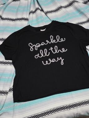 Sparkle ALL The Way Glitter For CHRISTMAS crop Top